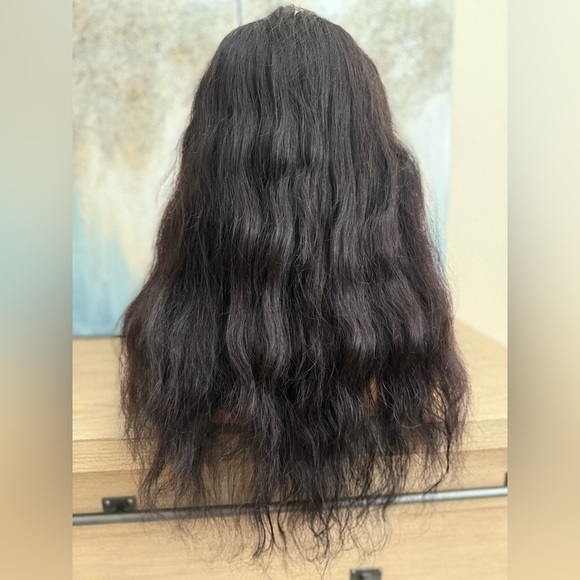 Luxurious HUMAN HAIR 13x1 lace, frontal body, Wave Hair Wig small cap - Picture 5 of 14